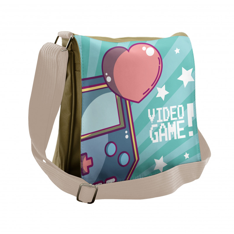 Retro Gameboy Fans Heart Messenger Bag