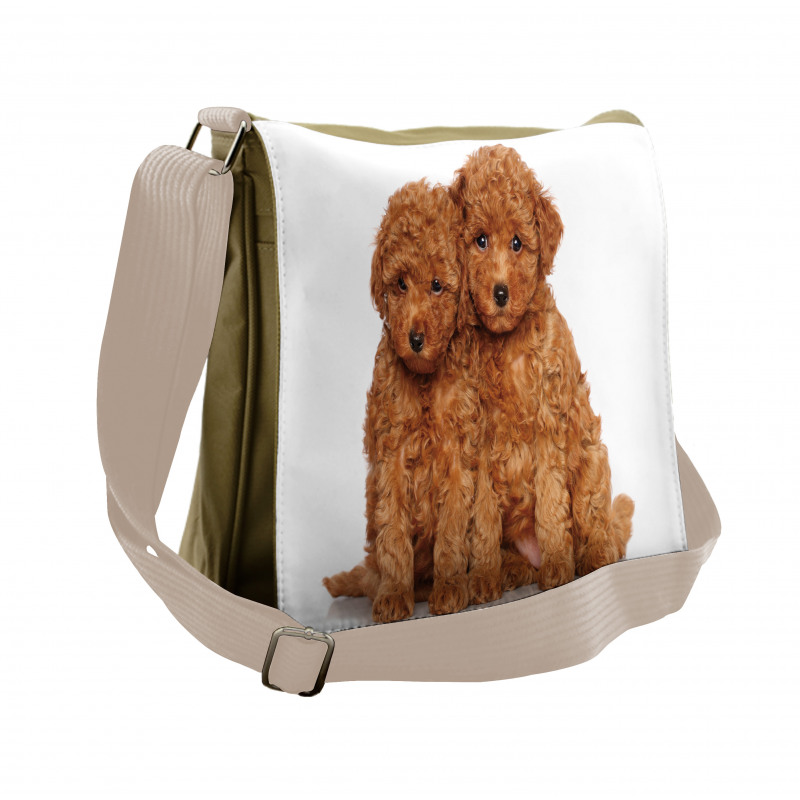 Puppies Cozily Posing Photo Messenger Bag