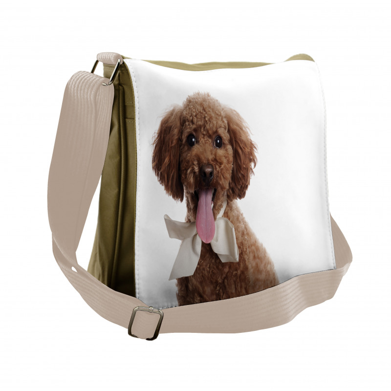 Puppy with Bow Tie Messenger Bag