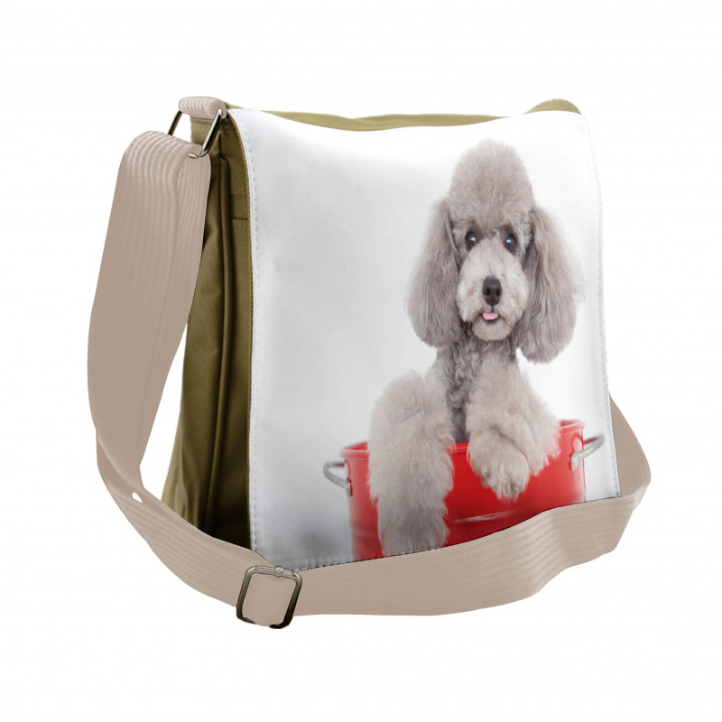 Pet in a Bucket Posing Messenger Bag