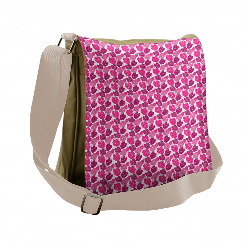 Pink Color Palette Leaves Messenger Bag