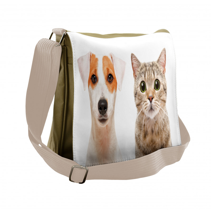 Portraits of Dog and Cat Messenger Bag