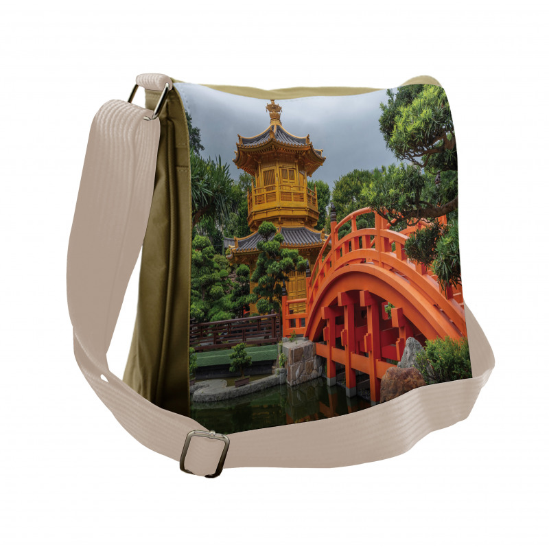 Pavilion in Forest Messenger Bag