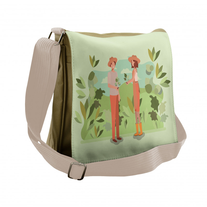 Couple Planting Messenger Bag