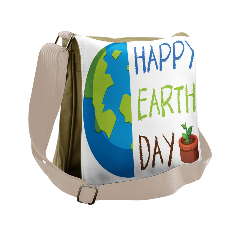 Half Earth and Wording Messenger Bag