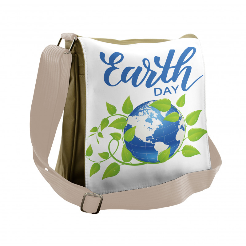 Wording Leaves Encircling Messenger Bag