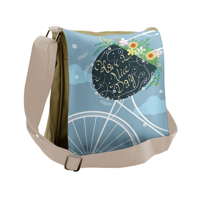 Have a Nice Day Bike Basket Messenger Bag