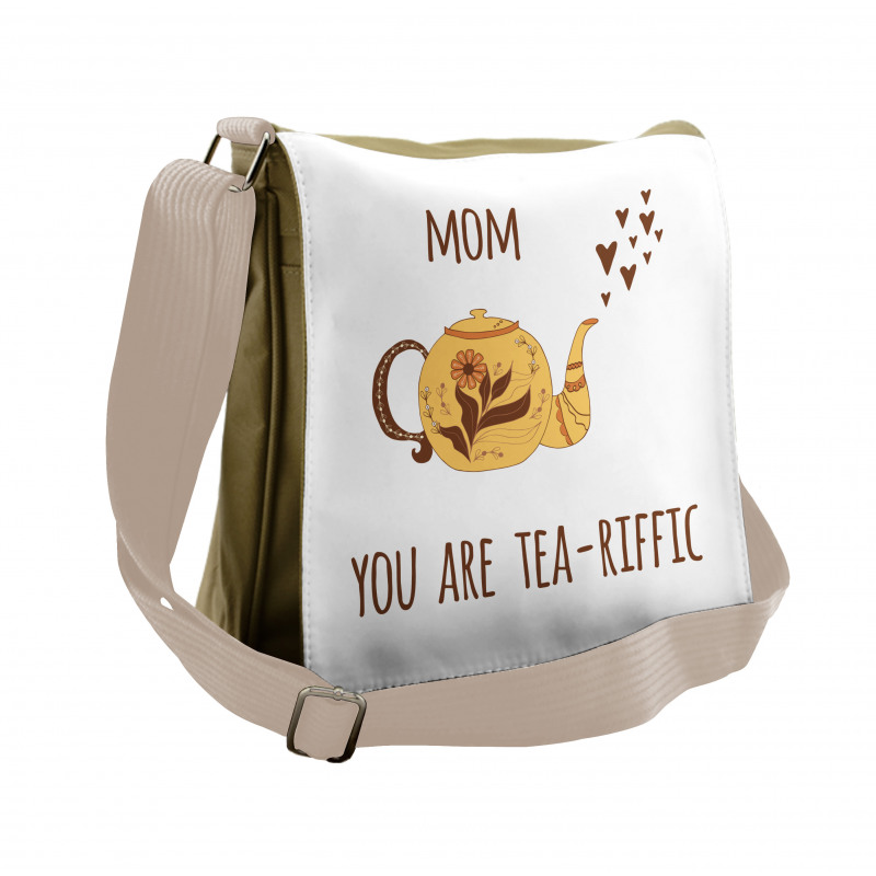 Funny Mothers Day Tea Words Messenger Bag