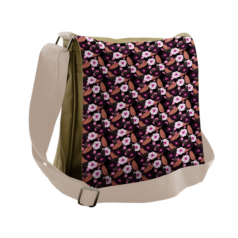 Vintage Exotic Flowers Messenger Bag