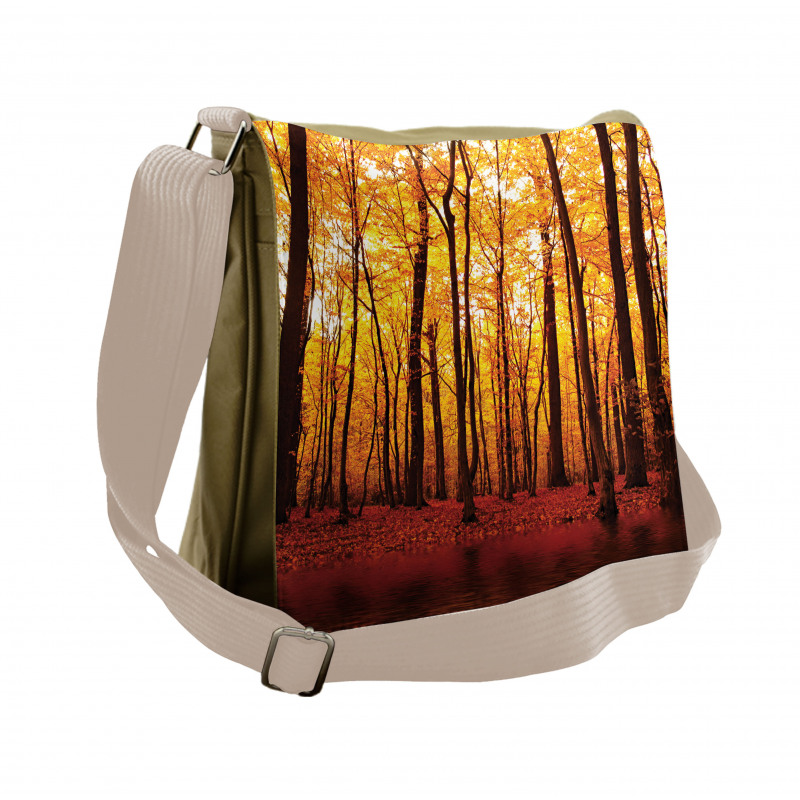 Autumn Forest Trees Messenger Bag