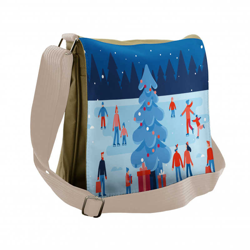 Christmas Scene Night Messenger Bag