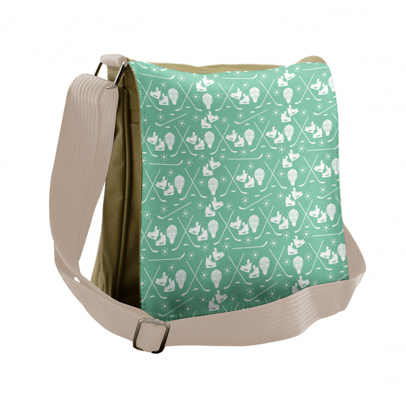 Sports Equipment Pattern Messenger Bag