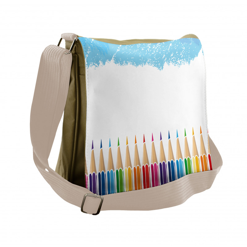 Multicolor Gradient Pencils Messenger Bag