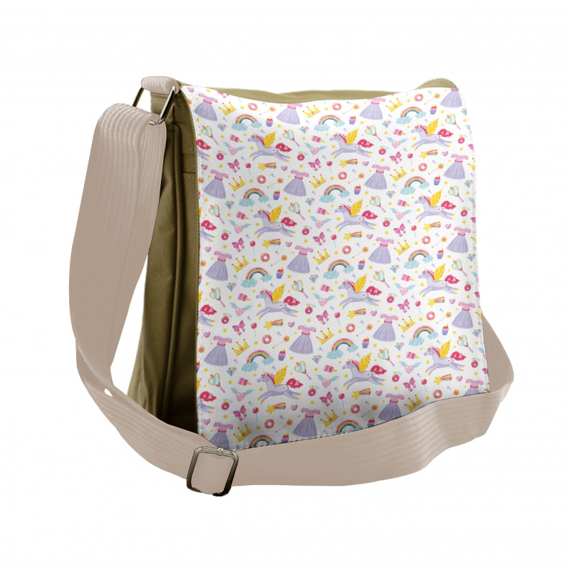 Unicorn Pegasus Candies Messenger Bag