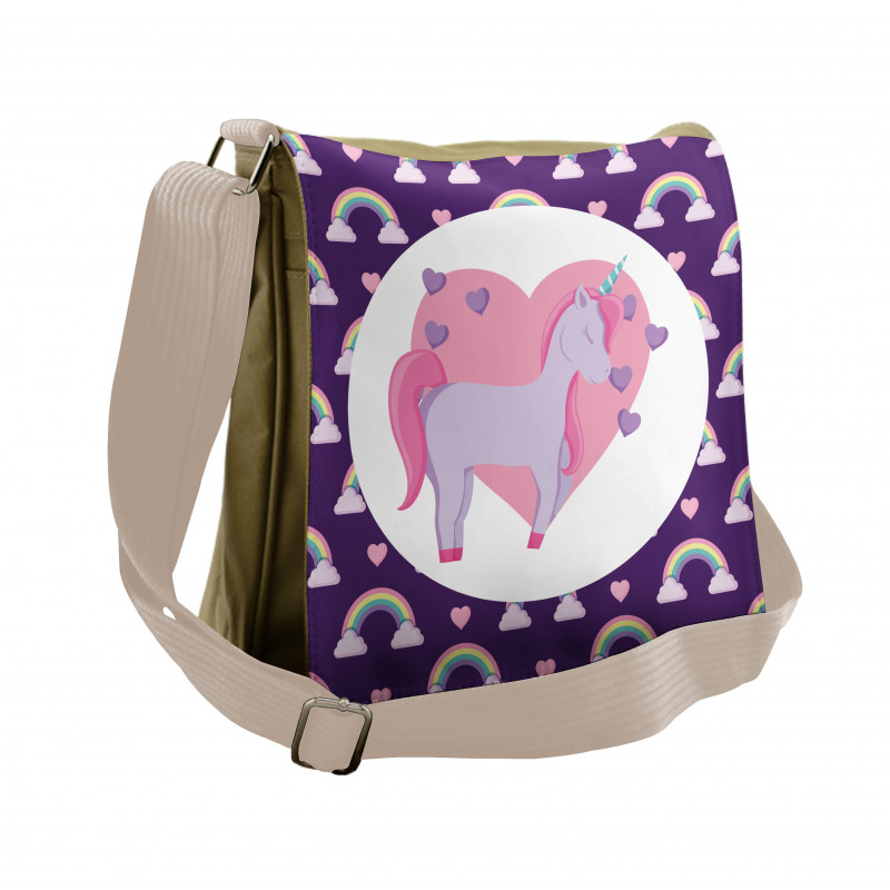 Pony Hearts Rainbows Messenger Bag