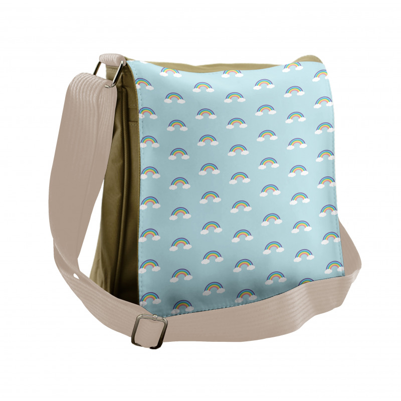 Simplistic Nursery Clouds Messenger Bag