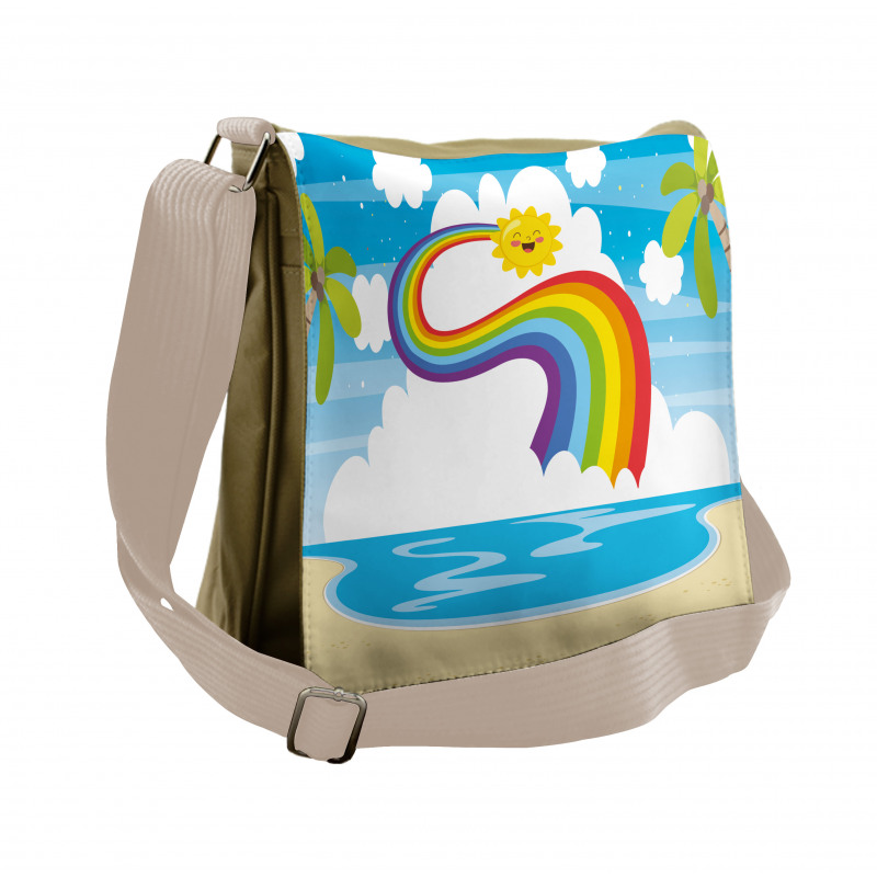 Cartoon Sun Holiday Messenger Bag