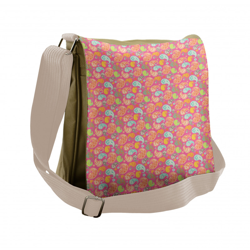 Colorful Eastern Floral Messenger Bag