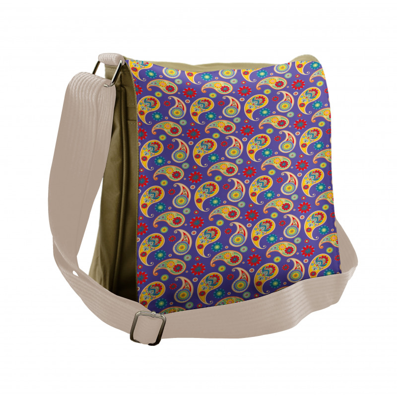 Floral Buta Eastern Motif Messenger Bag