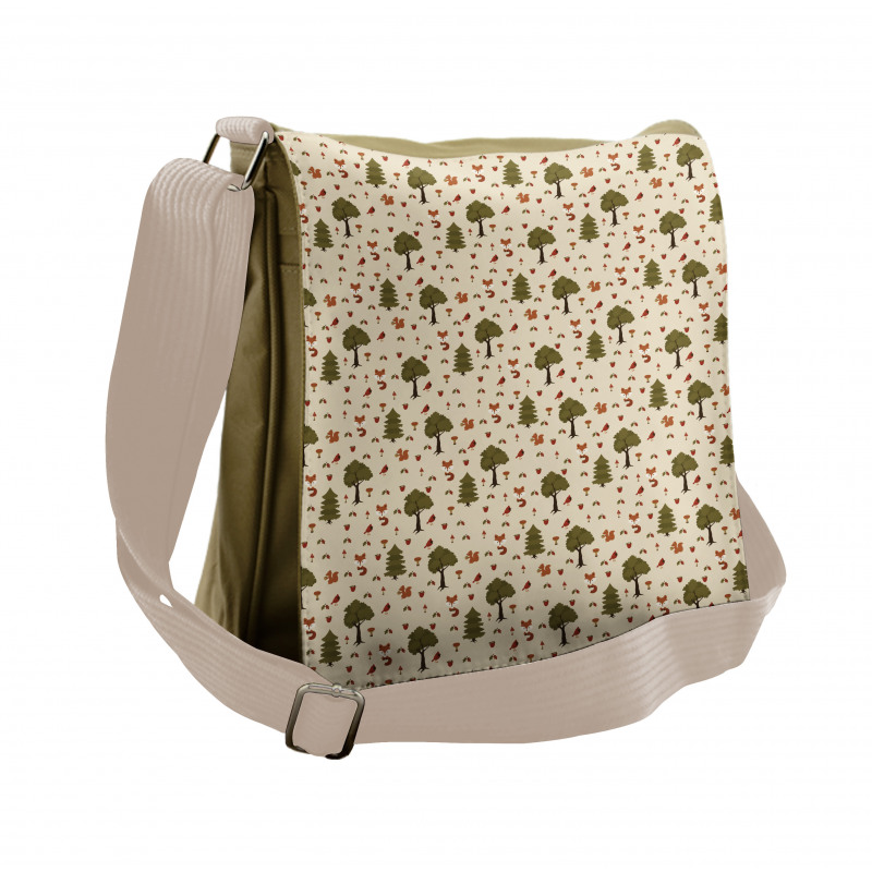 Woodland Animals in Nature Messenger Bag