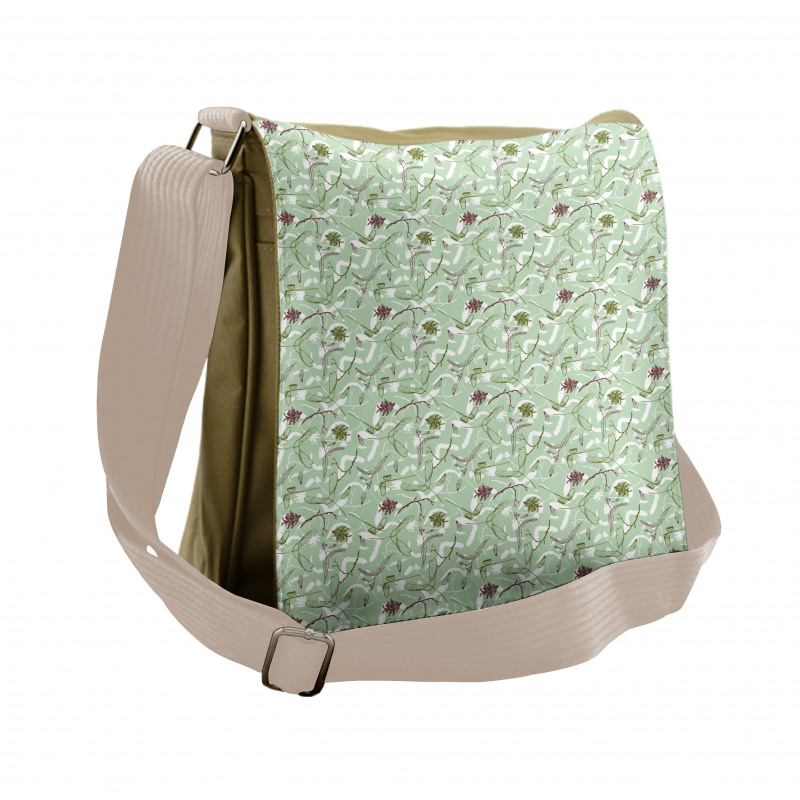 Twigs Seeds Acorns Pine Cone Messenger Bag