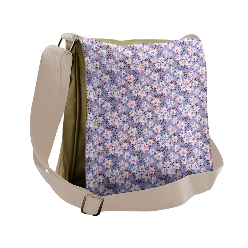 Exotic Flower Petals and Buds Messenger Bag