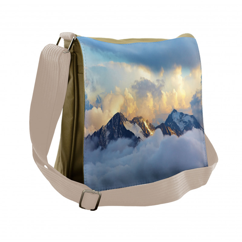Snowy and Cloudy Peak Messenger Bag