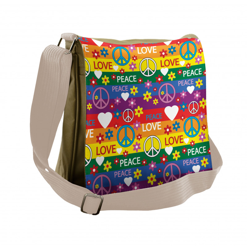 Heart Peace Messenger Bag