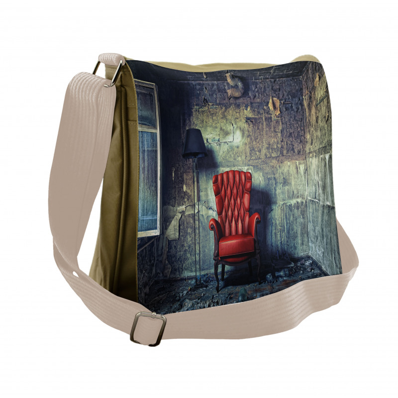 Old Armchair Messy House Messenger Bag