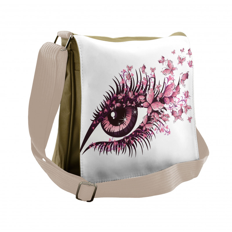 Fairy Woman Eyelashes Messenger Bag