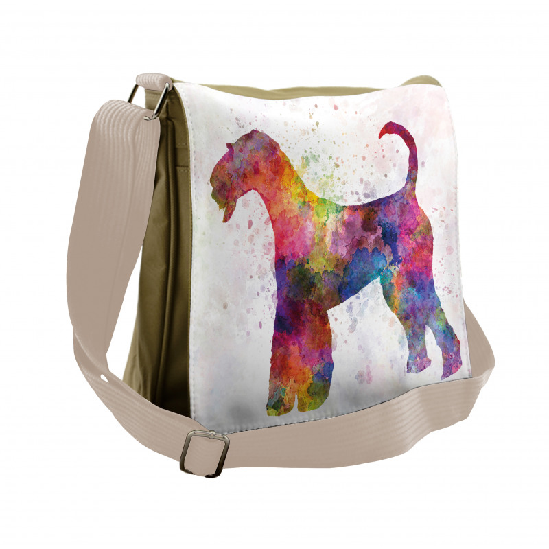 Funny Watercolor Terrier Messenger Bag