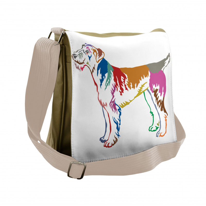 Terrier Shadows Sketch Messenger Bag