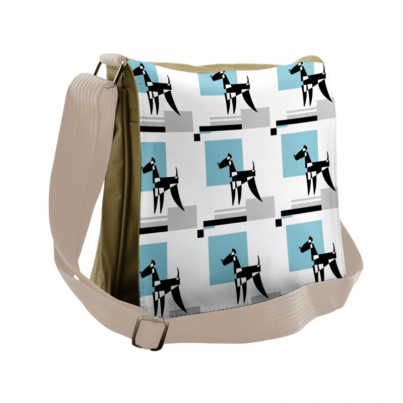 Simplistic Modern Terrier Messenger Bag