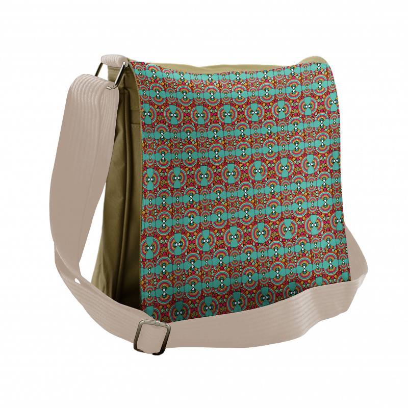 Ethnic Colorful Quirky Art Messenger Bag