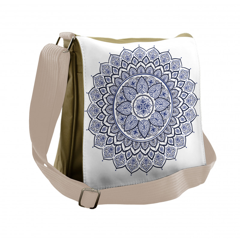 Meditative Floral Art Messenger Bag