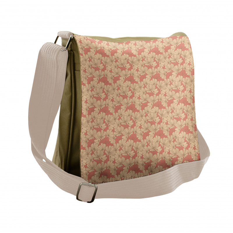 Simplistic Nostalgic Flowers Messenger Bag