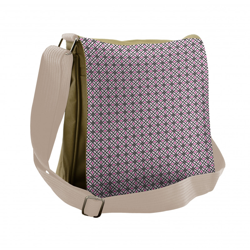 Vibrant Tone Circles Motifs Messenger Bag