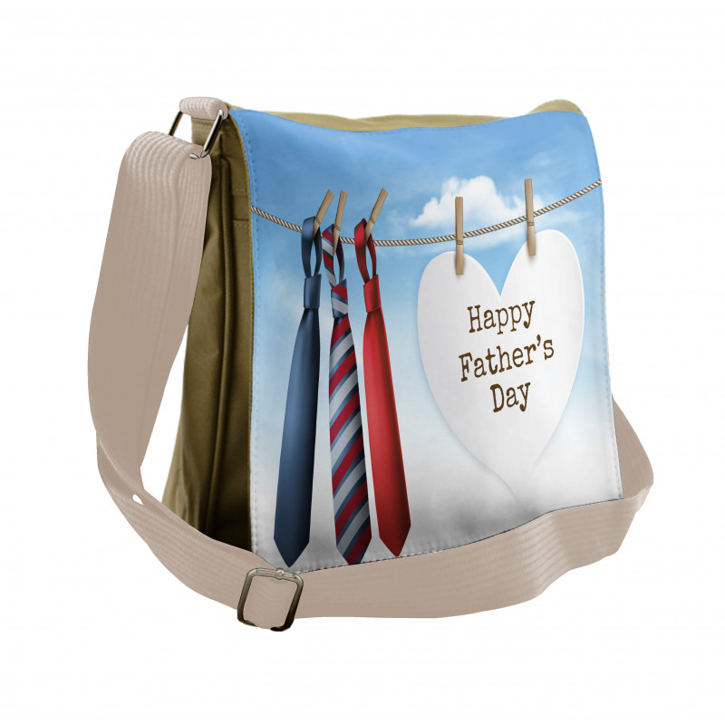 Ties Hanging on Rope Messenger Bag