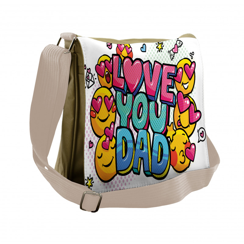 Emoji Smileys Love Dad Messenger Bag