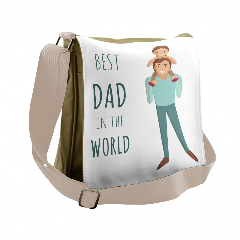 Man Carrying His Child Messenger Bag