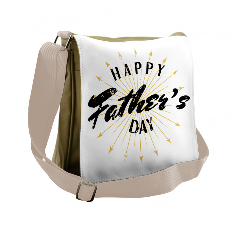 Cursive Text Boho Art Messenger Bag