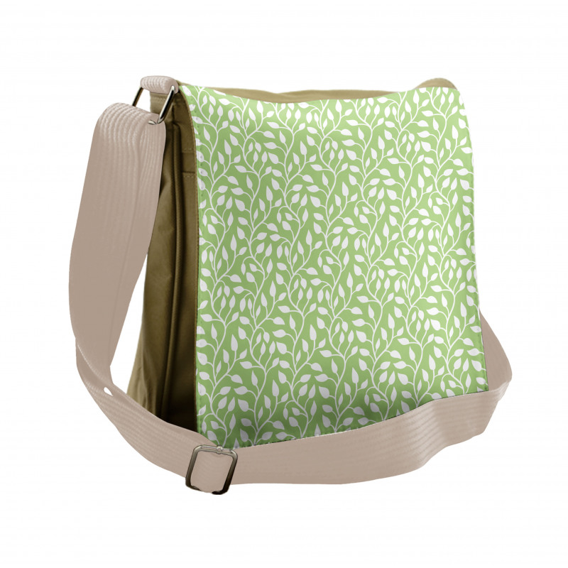 Modern Leaf Pattern Messenger Bag