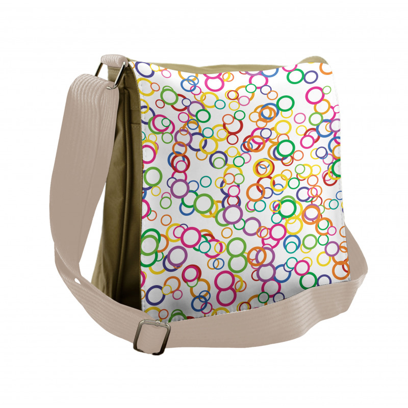 Colored Geometric Circle Messenger Bag