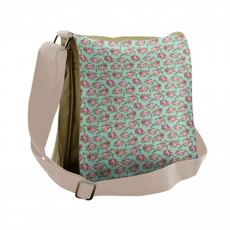 Classical Pastel Tone Floral Messenger Bag