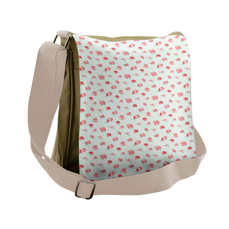 Soft Tones Watercolor Flower Messenger Bag