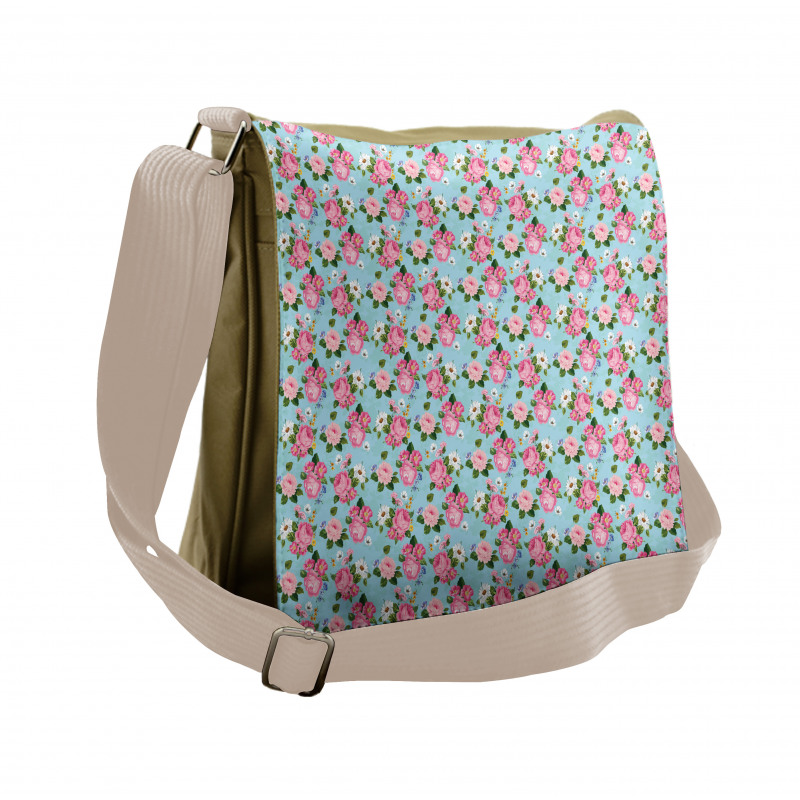 Colorful Flowers Bouquet Art Messenger Bag