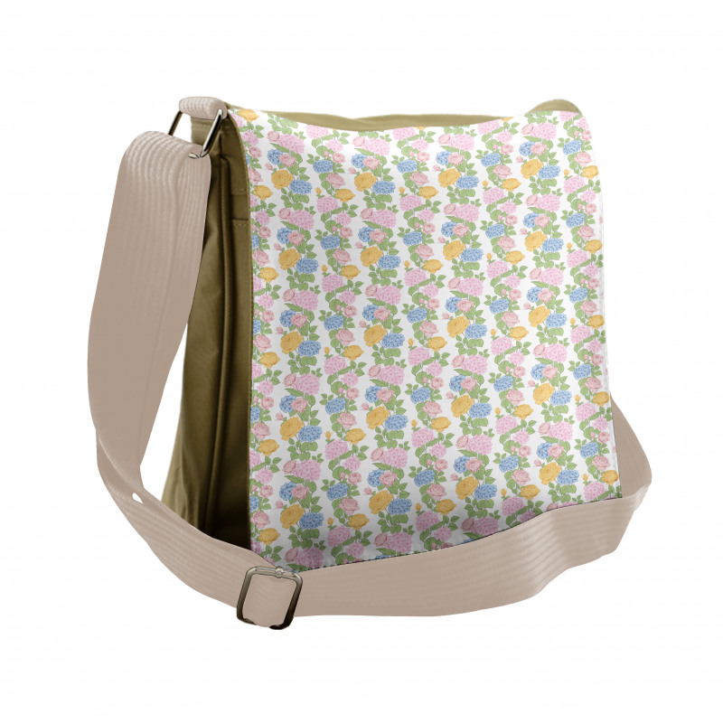 Pastel Tones Blossom Flowers Messenger Bag