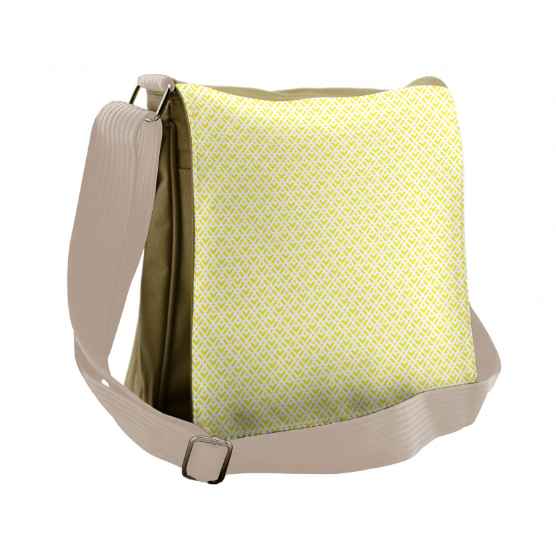 Yellow Squares and Motifs Messenger Bag