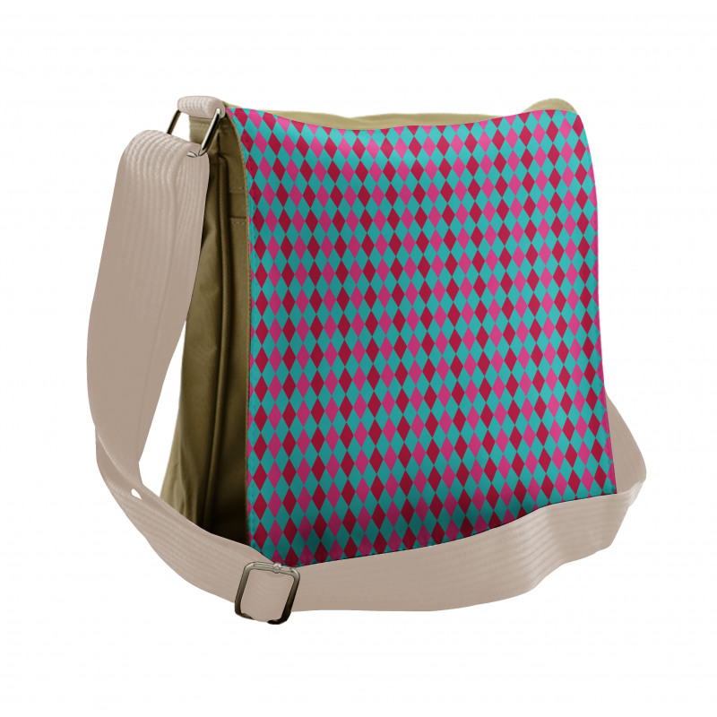 Cheerful Argyle Messenger Bag