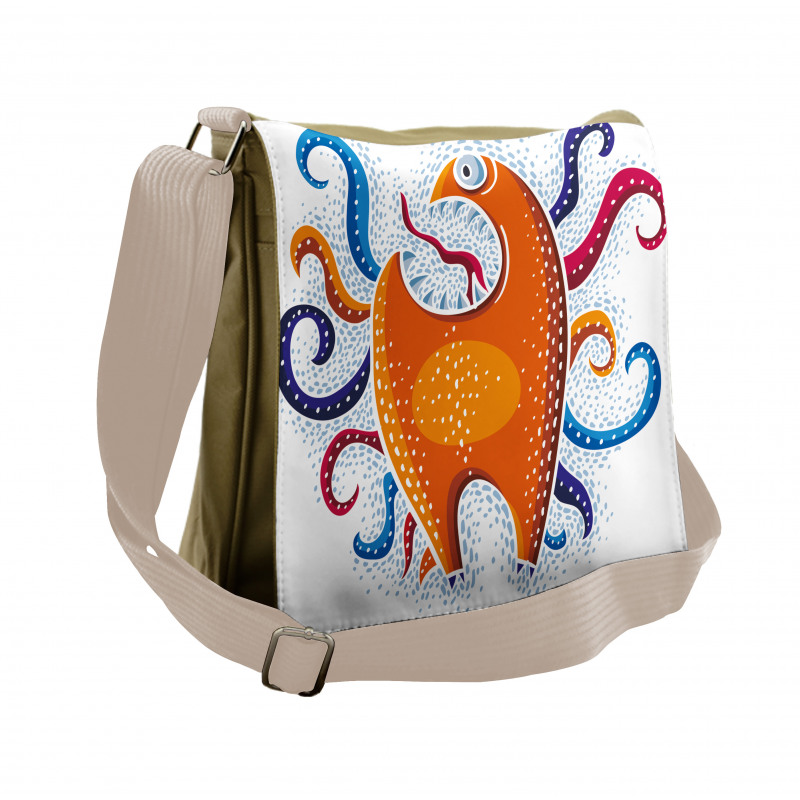 Funny Monstrous Character Messenger Bag